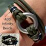 Green Paracord Vegan Cremation Urn Bracelet Memorial Keepsake For Ashes, thumbnail 10 of 12
