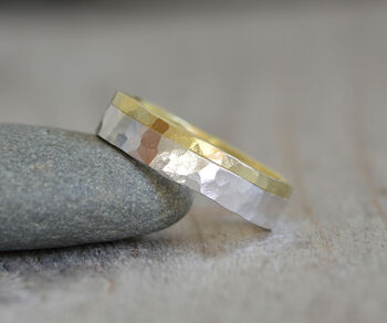 18ct Yellow Gold And Sterling Silver Wedding Band, 4 of 6