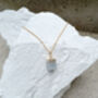 Amazonite Cube Necklace Real 18k Gold Plated, thumbnail 3 of 6