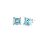 Large Square Sky Blue Topaz Stud Earrings, thumbnail 2 of 4