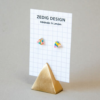 Confetti Terrazzo Resin Earrings – Handmade Colourful Studs Birthday Gift, 4 of 4