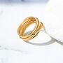 Gold Plated Overlapping Wire Sterling Silver Ring, thumbnail 3 of 6