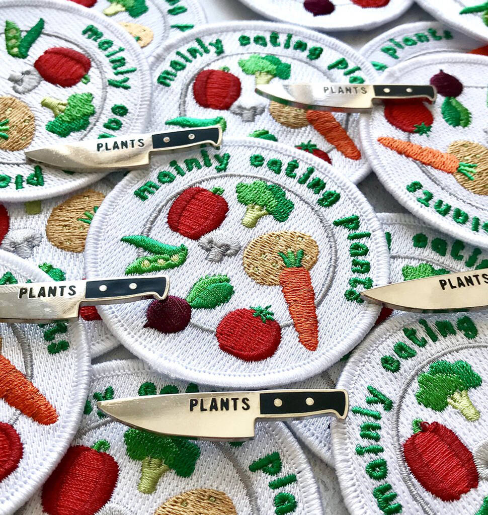Mainly eating plants veganuary embroidered patch by signs for life Mainly eating plants veganuary embroidered patch by signs for life