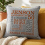 Personalised 50th Birthday Word Art Cushion, thumbnail 4 of 10