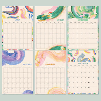 Mid Year 22/23 Hanging Calendar | Paint Stroke | A4, 3 of 8