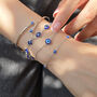 Turkish Blue Evil Eye Silver Charm Friendship Bracelet, thumbnail 3 of 6