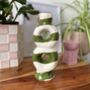 Green Stripe Chunky Candle Holder, thumbnail 1 of 3