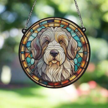 Old English Sheepdog Stained Glass Effect Suncatcher, 3 of 6