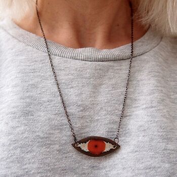 Handmade Ceramic Eye Pendant Necklace, 8 of 11
