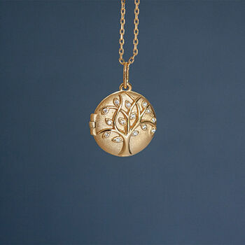Personalised 18ct Gold Plated Tree Of Life Locket, 2 of 9