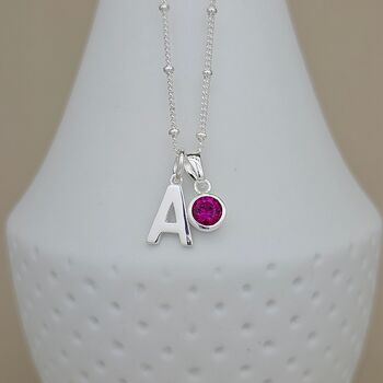 Personalised Birthstone Ball Chain Necklace, 2 of 6