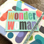 Mini Glittery Wonder Woman Card, thumbnail 3 of 3