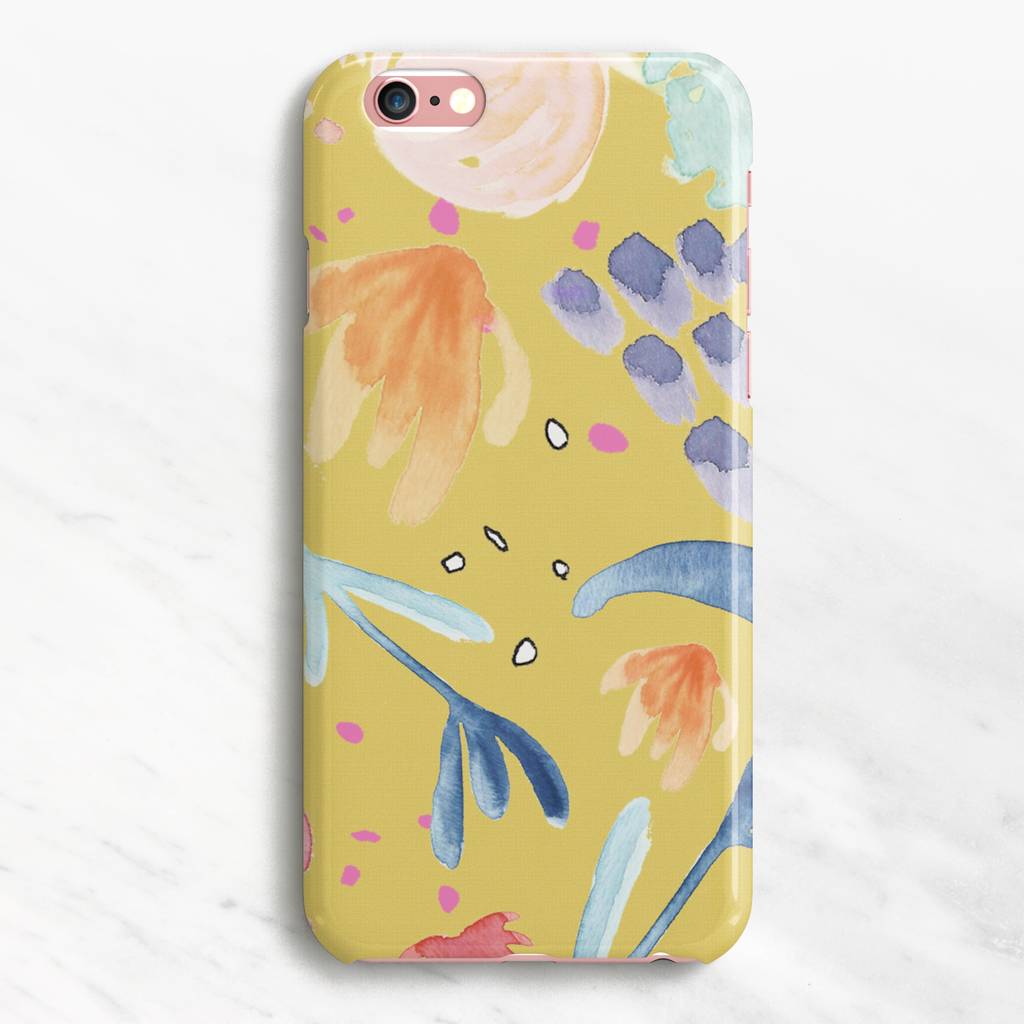Yellow Floral iPhone Case By Rachel Wren