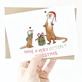 'Have A Very Otterly Christmas' Otter Card, 3 of 3