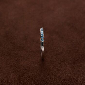 Silver 2mm Turquoise Stone Band Ring, Engraved Rings, Minimalist Rings, Dainty Rings For Men And Women, 5 of 10