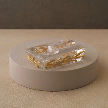 Handmade Clear Glass Ashtray With Gold Rim Inlay, 4 of 7
