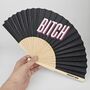 Handheld Bitch In Black Folding Fan, thumbnail 3 of 3