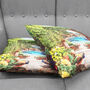 Peacock Cushion Cover With Landscape Painting, thumbnail 4 of 7