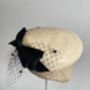 Straw Beret Occasion Hat With Black Bow 'Penelope', thumbnail 7 of 10