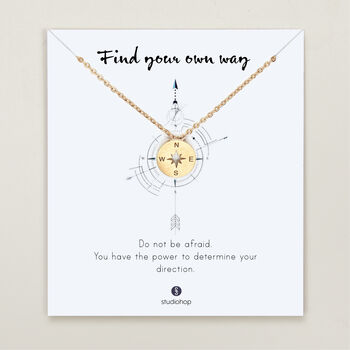 Find Your Way Compass Keepsake Necklace, 3 of 9
