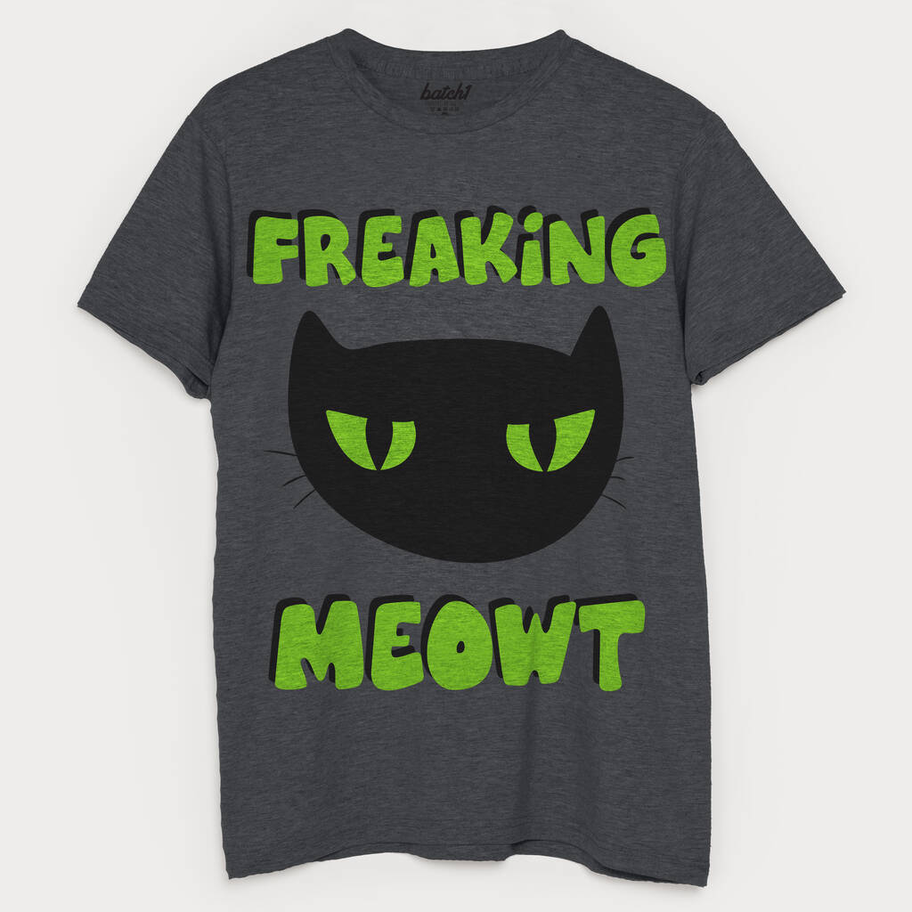 Freaking Meowt Men's Halloween Cat T Shirt