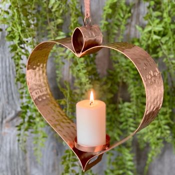Copper Heart Hanging Candle Holder Ltzaf084, 3 of 5