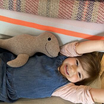 Pure Wool Seal Soft Toy Personalised And Handmade, 3 of 7
