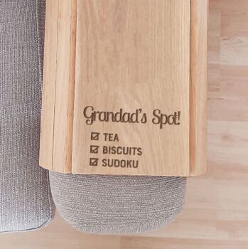 Personalised Wooden Sofa Tray For Dad, 3 of 3