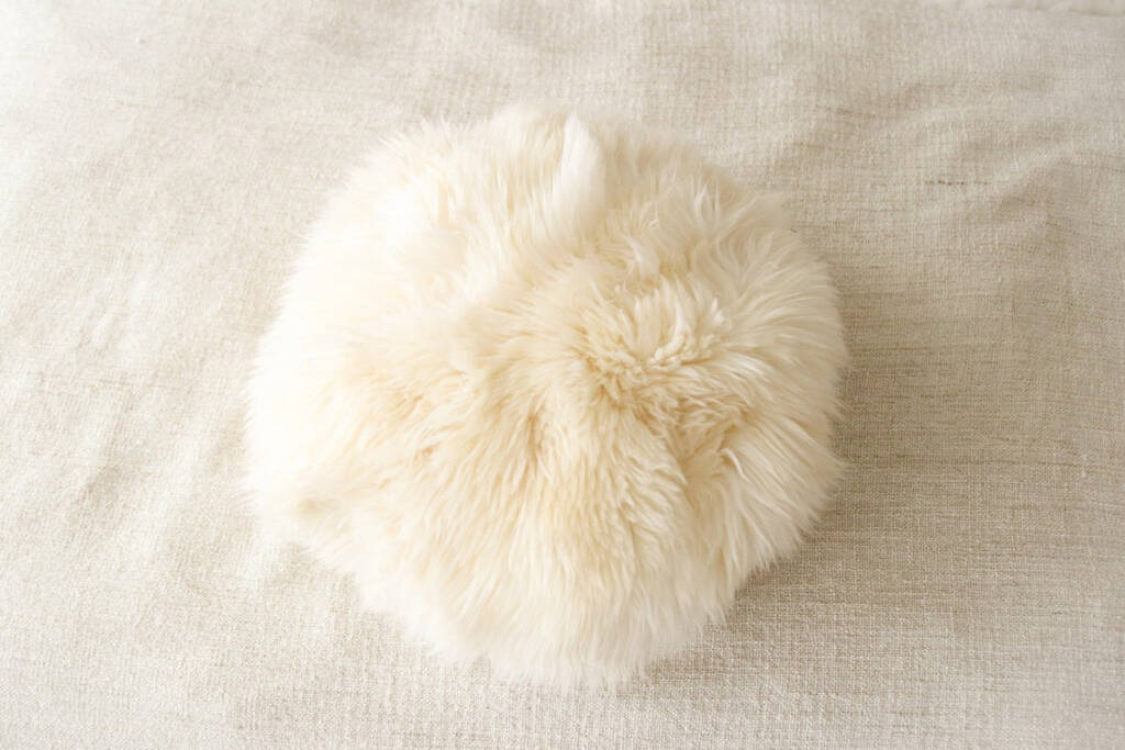 White Round Sheepskin Cushion By Onaie By ONAIE | notonthehighstreet.com