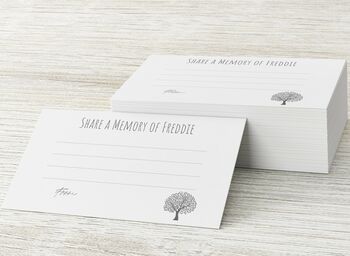 Personalised Funeral Memory Cards Oak Tree, 2 of 3