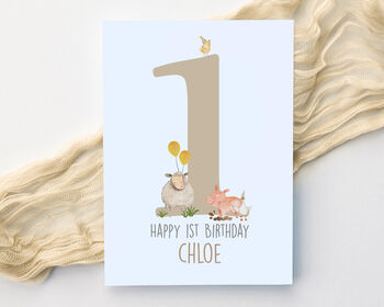 Personalised Children's Birthday Card Farm Friends, 3 of 6