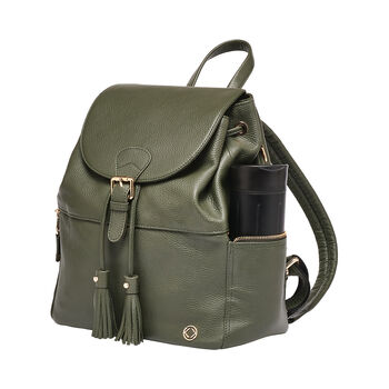 Thor Olive Leather Backpack, 5 of 11