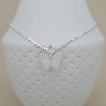 Sterling Silver Anklet With Butterfly Charm, 2 of 4