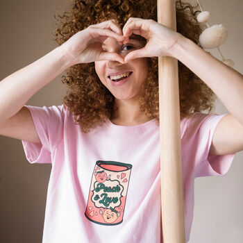 Peach And Love Women's Slogan T Shirt, 2 of 7