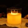 Three Flickering Wicks Glass Candle Battery Operated, thumbnail 4 of 10