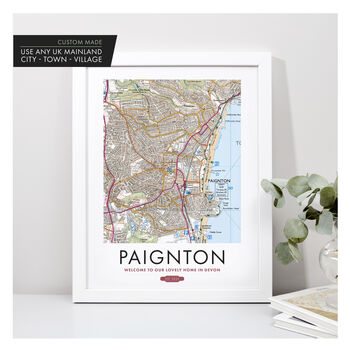 Favourite UK City Location Personalised Map Print, 11 of 12