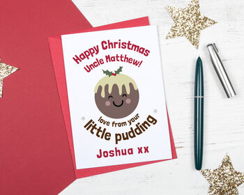 Little Pudding Personalised Christmas Card, 5 of 5