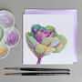 Card With Ornamental Cabbage Illustration, thumbnail 1 of 4