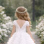Ophelia In Ivory White Party Girl Or Flower Girl Dress, thumbnail 2 of 8