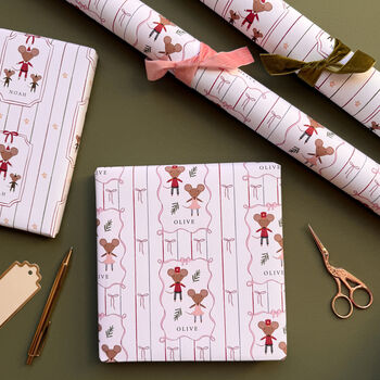 Personalised Christmas Mouse Wrapping Paper, 2 of 11