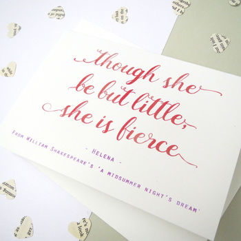 Though She Be But Little, She Be Fierce Card, 2 of 2