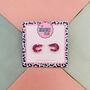 Pink Glitter Shrimp Resin Stud Earrings, thumbnail 1 of 4