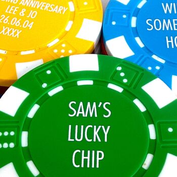 Personalised Poker Chip Custom Text Casino Gift Colours, 2 of 6