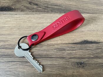 Personalised Red Leather Keyring, 10 of 10