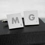 Personalised Initials And Age Square Cufflinks, thumbnail 3 of 10