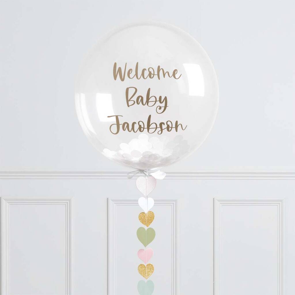 Personalised New Baby Pastel Chrome Bubble Balloon, 1 of 2