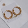 18 K Gold Braided Chubby Tube Hoop Earrings, thumbnail 3 of 10