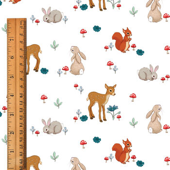 Forest Friends Teal Organic Cotton Fabric, 2 of 2