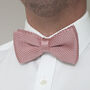 Men's Knitted Bow Tie In Dusty Pink | Perfect Wedding Neck Tie For Groomsmen | Gents Woven Tie, thumbnail 1 of 9