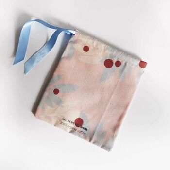 Pink/Blue Mistletoe Organic Cotton Christmas Pouch, 5 of 8